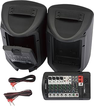 SISTEMA AUDIO PORTATIL YAMAHA CON BOCINAS Y MEZCLADORAS 8CH 400W STAGEPASS400I