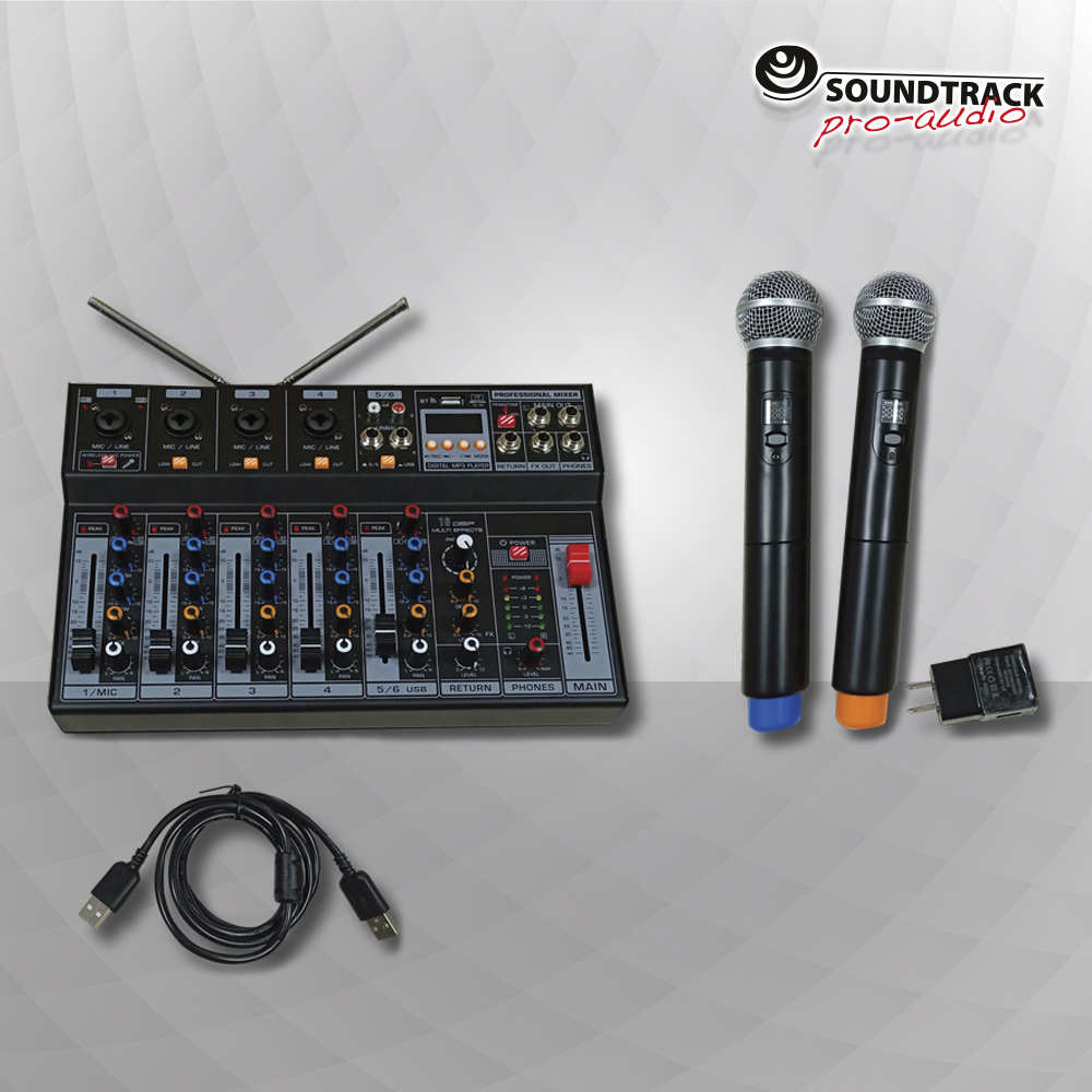 STUDIO 7 KIT-W – MEZCLADORA NO AMPLIFICADA DE 7 CANALES CON 2 MICRÓFONOS INALÁMBRICOS