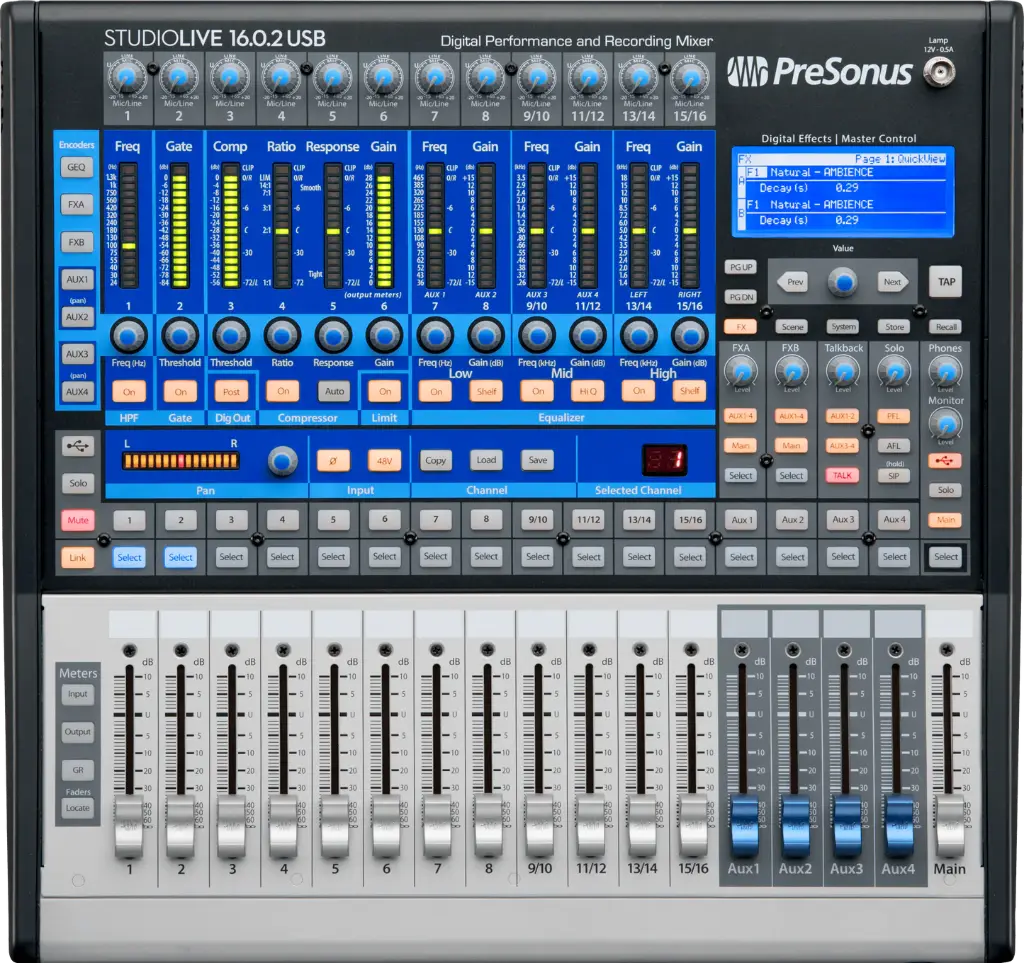 2779214501 STUDIOLIVE-16.0.2 USB MEZCLADOR DIGITAL  16X2 PARA ACTUACIONES PRESONUS