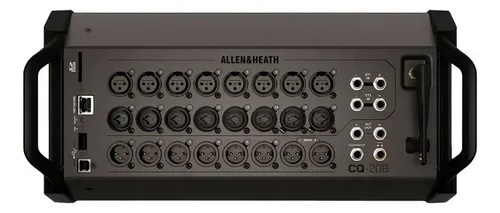 Allen & Heath CQ-20B: mezcladora digital de 20 canales con control remoto vía app, DSP avanzado y flujo de trabajo profesional.