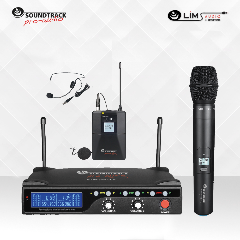 STW-31HULB SIS DE MIC INALAMBRICO 2 CANALES FRECUENCIA VARIABLE, UHF SOUNDTRACK 