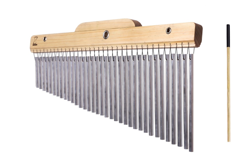 CCH35T CORTINA CHINA GRANDE 35 TUBOS ALUMINIO MADERA, RASPADA FUNDA DE LONA GRANDE