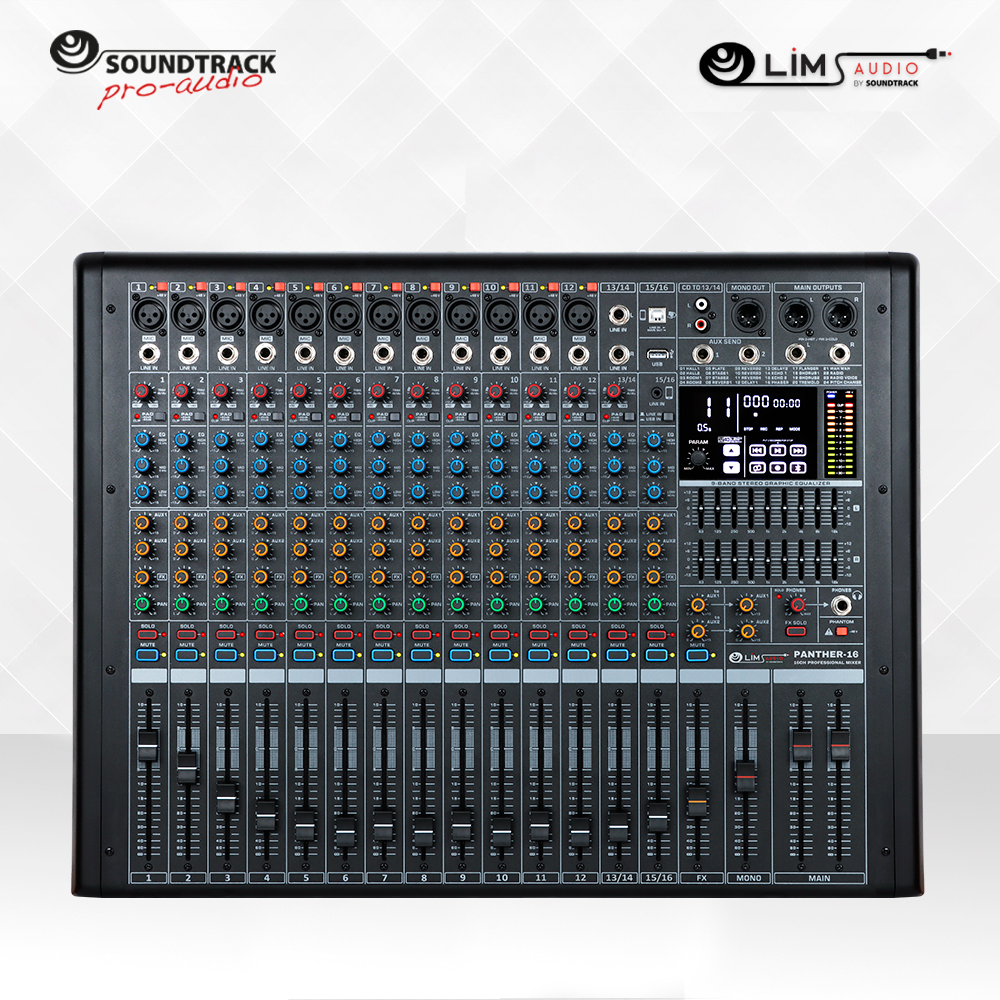 PHANTER-16 MEZCLADORA AMPLIFICADA SOUNDTRACK DE 16 CANALES 780W 