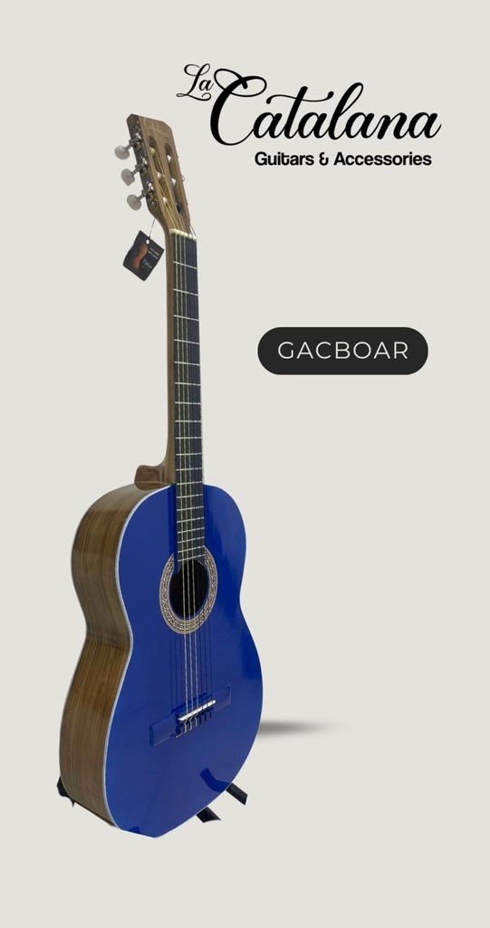 GUITARRA ACÚSTICA CLÁSICA BETEADA OLMO TAPA AZUL REY "LA CATALANA"GACBOAR 