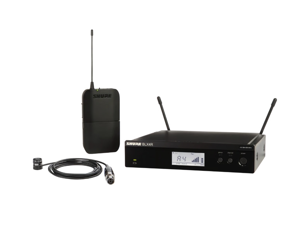 BLX14R/W85M-J11 SISTEMA INALAMBRICO SHURE CON MICROFONO DE SOLAPA WL185 RECEPTOR PARA RACK 