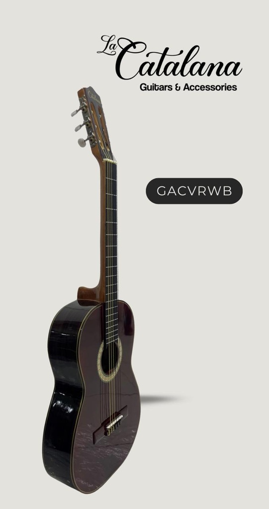 GUITARRA ACÚSTICA CLÁSICA VETA TIPO ROSEWOOD TAPA WINE BLOOD "LA CATALANA" GACVRWB 