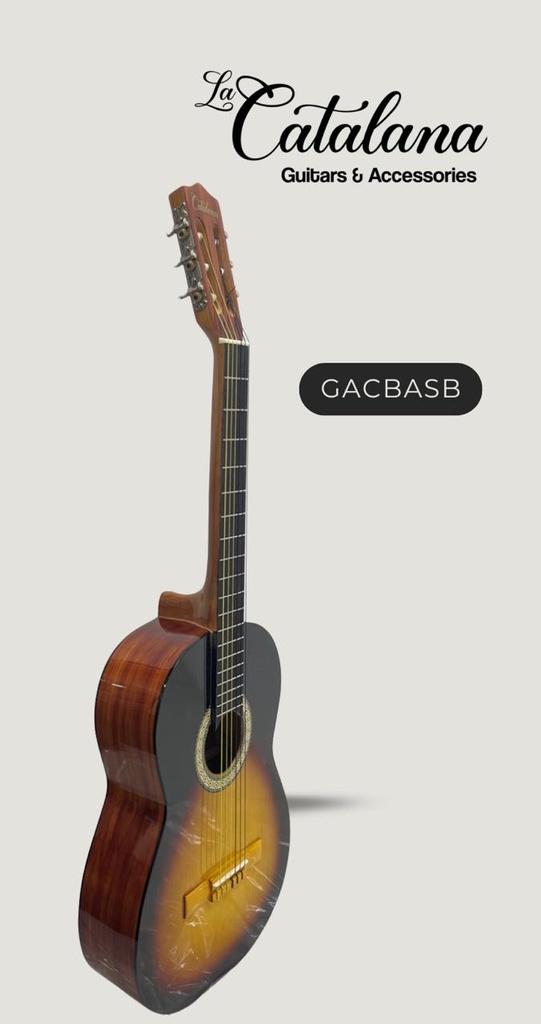 GUITARRA ACÚSTICA CLÁSICA BETEADA AVELLANA TAPA SOMBOR "LA CATALANA"GACBASBM