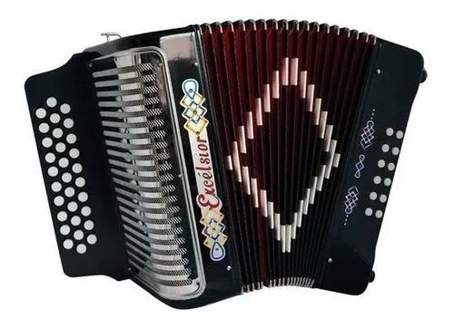 3012BKFBE ACORDEON 12 BAJOS DIATONICO EXCELSIOR NEGRO 