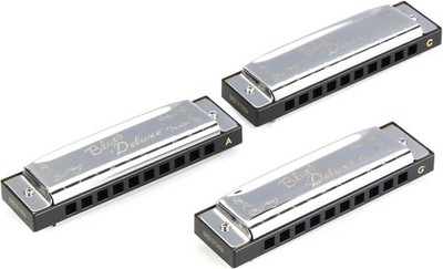 SET DE ARMONICAS FENDER BLUES DELUXE 3 PACK C, G, A 0990701021