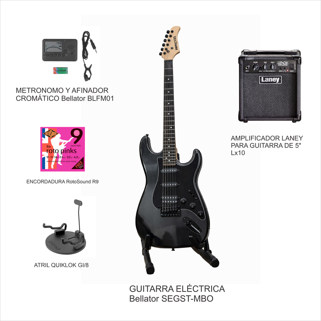 PAQUETE GUITARRA BELLATOR / LANEY / KORG 40% OFF