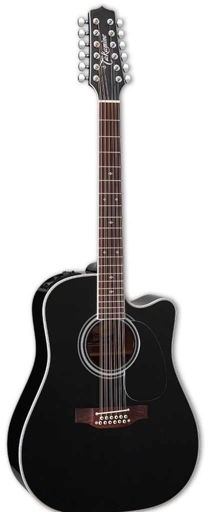 GUITARRA ELECTROACÚSTICA DE 12 CUERDAS TAKAMINE LEGACY DREADNOUGHT CON CORTE NEGRA EF381SC
