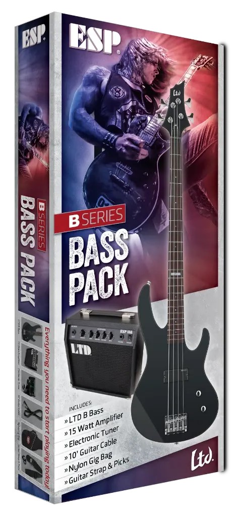 PACK BAJO ELÉCTRICO ZURDO LTD B  LBPACKBLKSLH