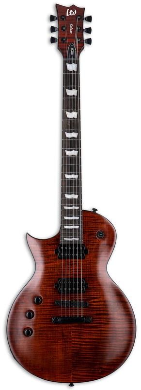 Guitarra eléctrica para zurdos  color Ojo de tigre LEC1001FMTEFLH