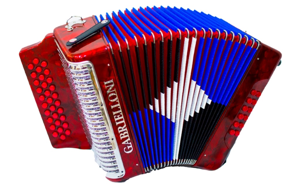 AB31B12M ACORDEON GABRIELLONI DE 31 BOTONES Y 12 BAJOS CON ESTUCHE Y CORREAS AB31B12M
