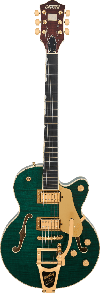2401759837 GUITARRA ELECTRICA GRETSCH BROADKASTER JR. LX FIGURED CENTER BLOCK CON STRING-THRU BIGSBY Y HARDWARE DORADO