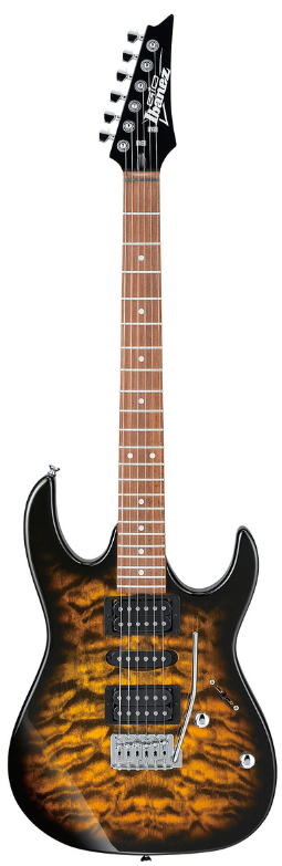 GRX70QA-SB GUITARRA ELECTRICA AMBAR SOMBREADO TRANSPARENTE DE LA SERIE GIO IBANEZ 