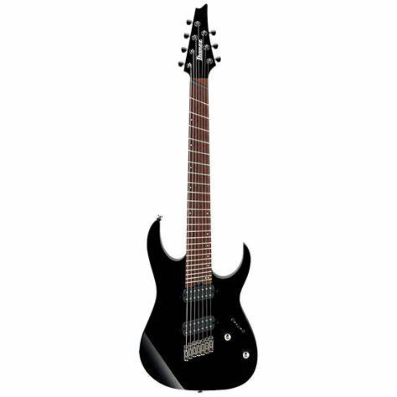 GUITARRA ELECTRICA DE 7 CUERDAS COLOR NEGRO DE LA SERIE RG IBANEZ RGMS7-BK