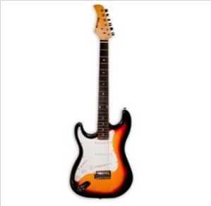 PAQUETE DE GUITARRA ELÉCTRICA STRAT ZURDA BELLATOR NEG10WSTL-SBY