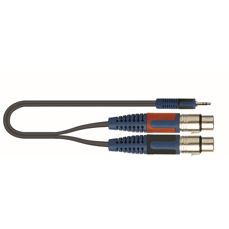 RKSA/194-5 Cable Adaptador Mini Plug 3.5 Stereo A 2 Xlr Hembra Quiklok