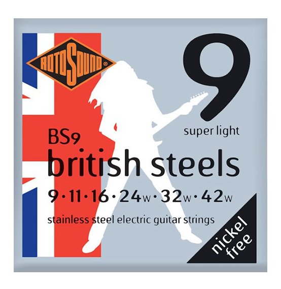 ENCORDADURA PARA GUITARRA ELÉCTRICA Rotosound BRITISH STEELS BS9