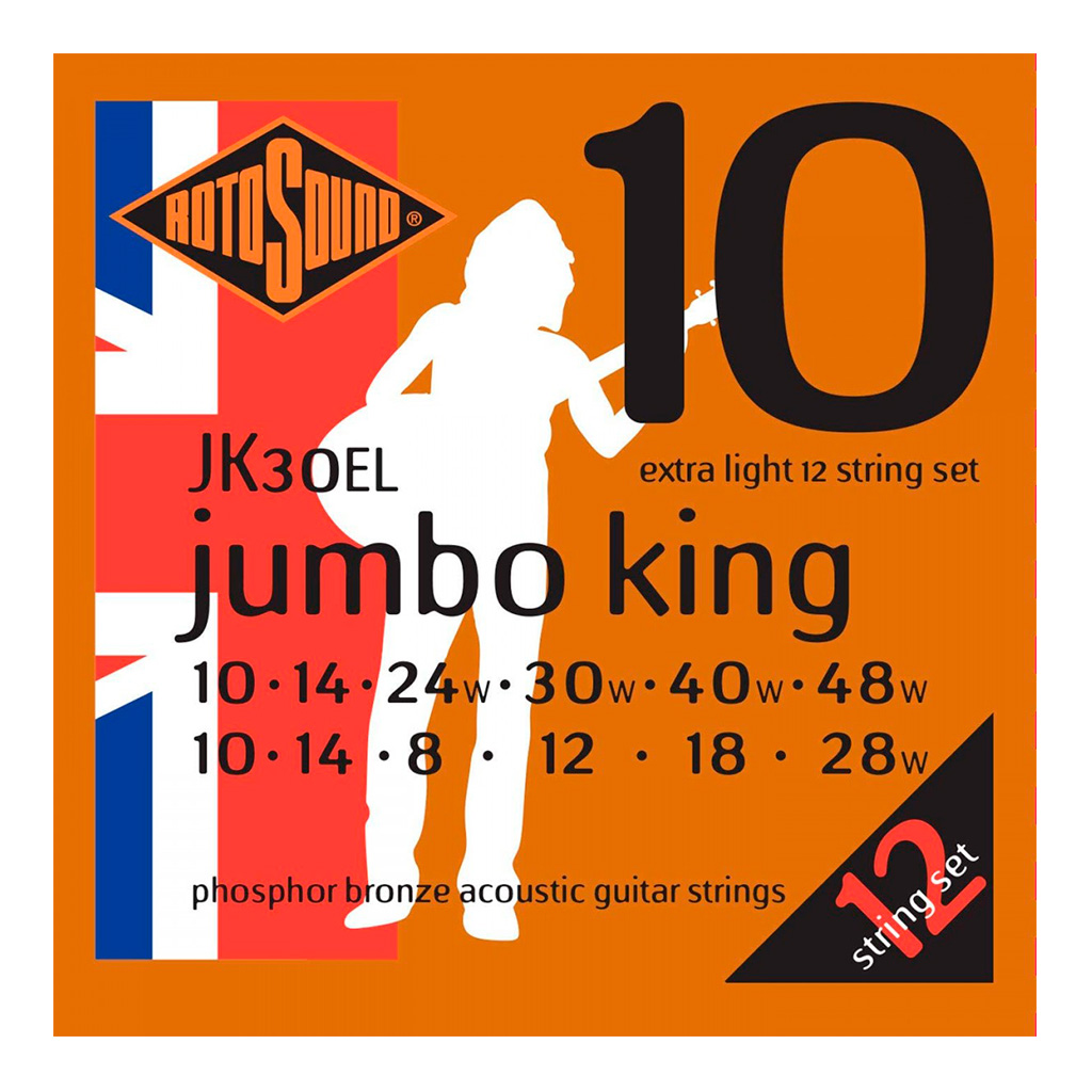 ENCORDADURA ROTOSOUND PARA GUITARRA DE 12 CUERDAS JUMBO KING JK30EL