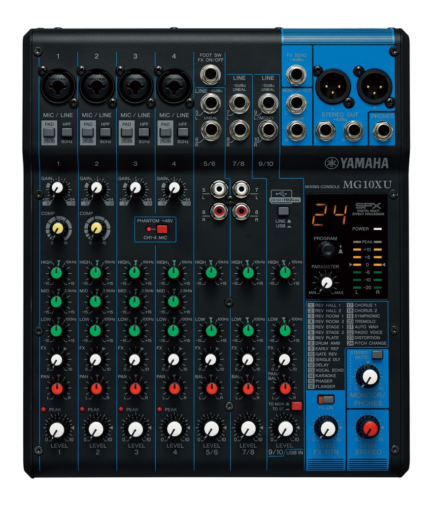 MEZCLADORA ANALOGA DE 10 CANALES CON EFECTOS MGXU YAMAHA MG-10XU
