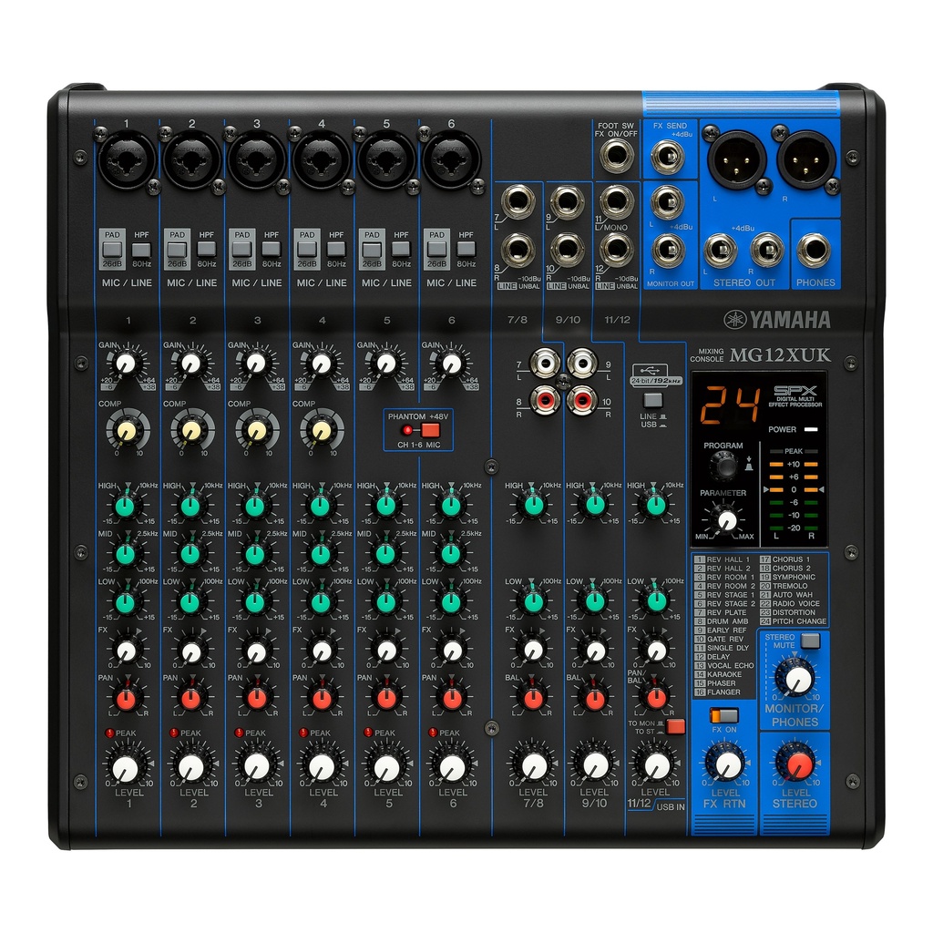 MEZCLADORA ANALOGA DE 12 CANALES CON EFECTOS MGXU YAMAHA MG-12XUK
