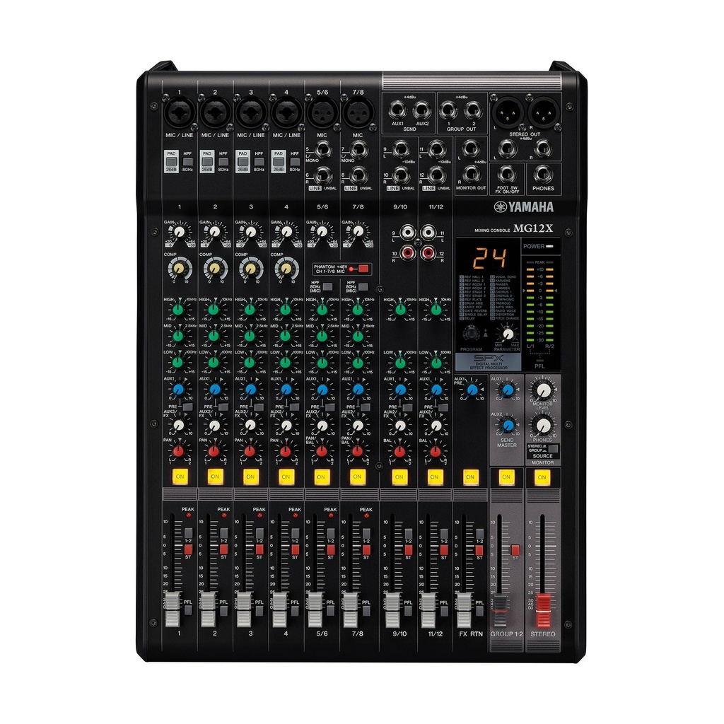 MG-12XCV MEZCLADORA ANALOGA DE 12 CANALES CON EFECTOS MGX YAMAHA 