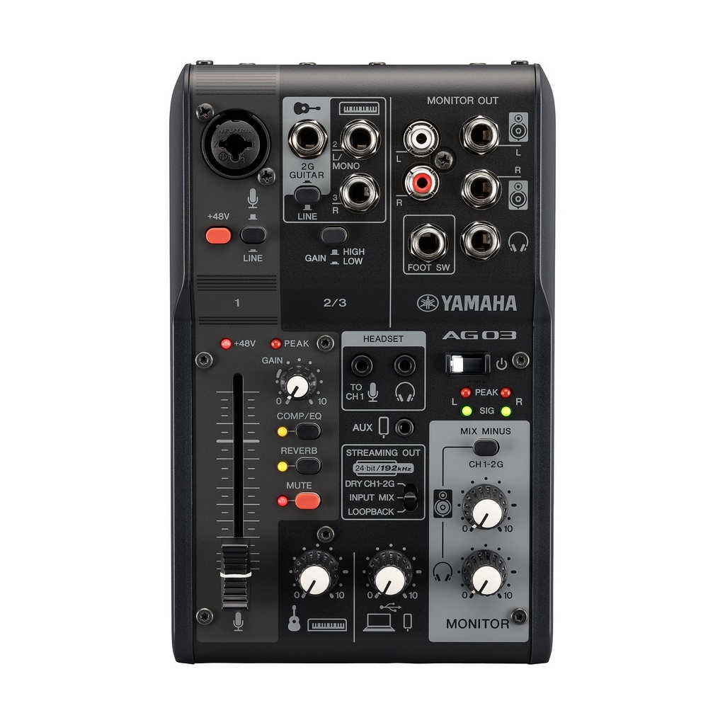 MEZCLADORA ANALOGA DE 3 CANALES PARA STREAMING AG YAMAHA AG03MK2B