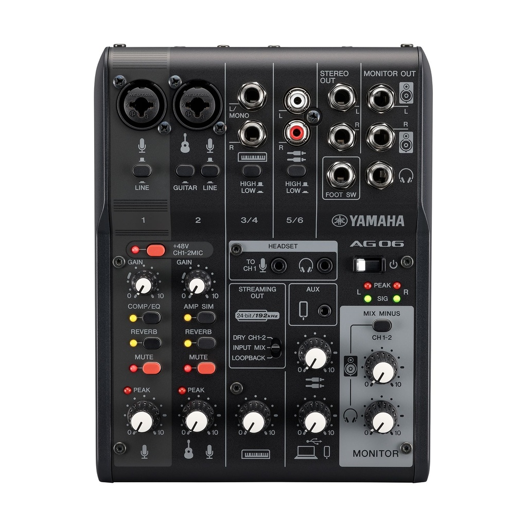 MEZCLADORA ANALOGA DE 6 CANALES PARA STREAMING AG YAMAHA AG06MK2B
