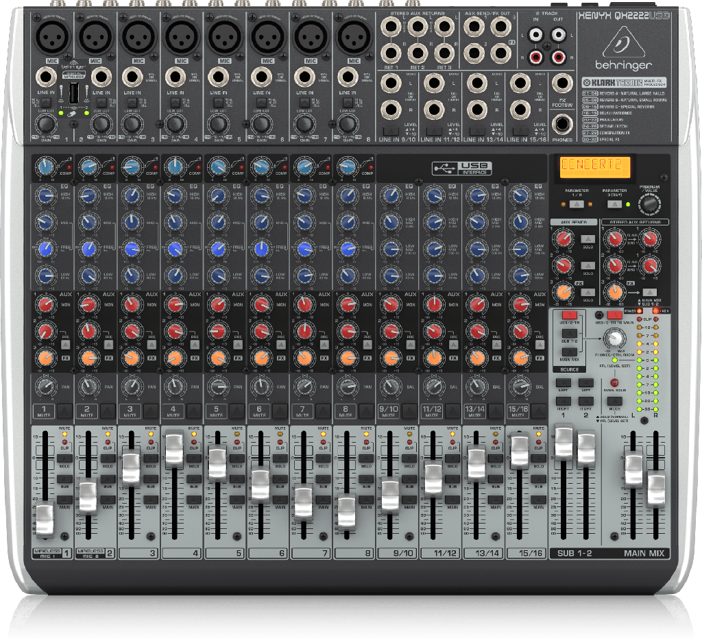 MEZCLADORA ANALOGA BEHRINGER DE 22 CANALES XENYX QX2222USB