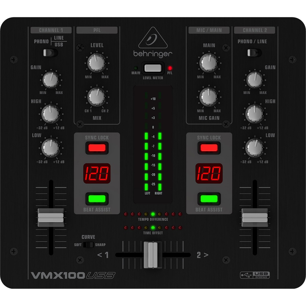 MEZCLADORA BEHRINGER P/DJ 2CH USB VMX100USB