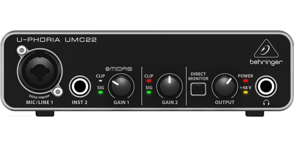 INTERFAZ BEHRINGER 2X2 UMC22
