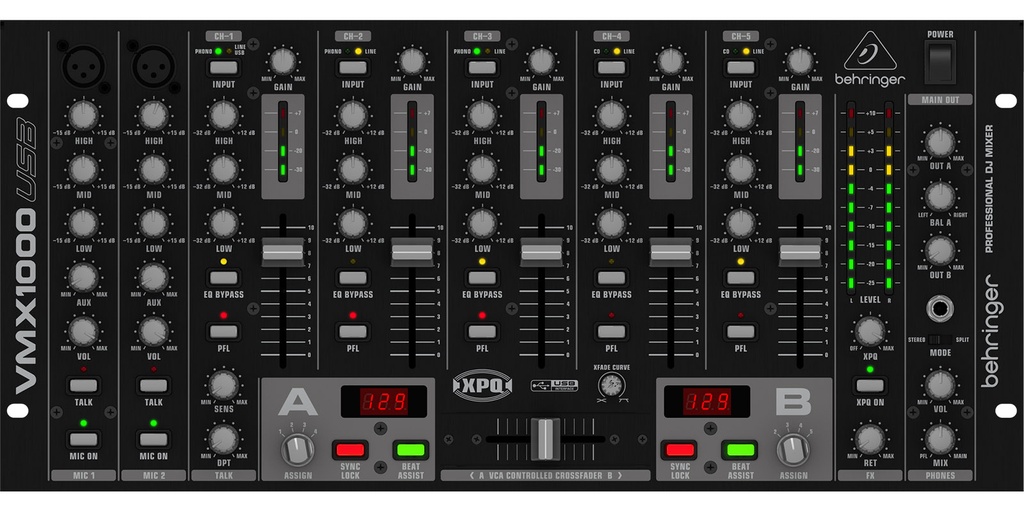 MEZCLADORA BEHRINGER P/DJ 7CH VMX1000USB