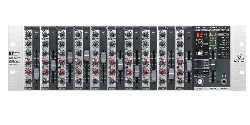 RX1202FX V2 MEZCLADORA BEHRINGER P/RACK 12CH 