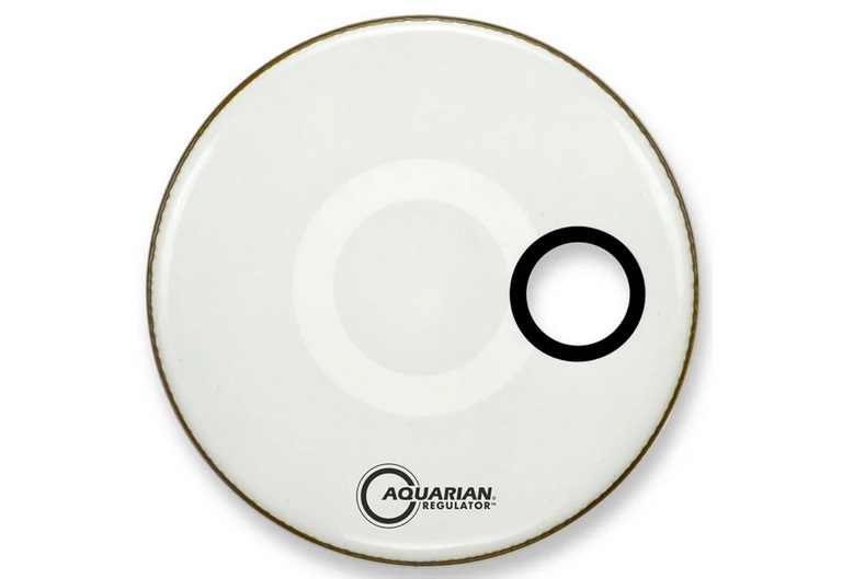PARCHE 20" AQUARIAN SERIE REGULATOR BLANCO CON SORDINA Y AGUJERO RSM20W