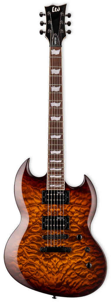 GUITARRA ELECTRICA VIPER-256 DARK BROWN SUNBURST LTD LVIPER256QMDBSB