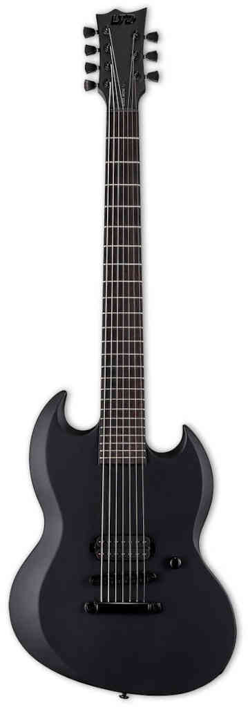 GUITARRA ELECTRICA LTD VIPER-7 BARITONE BLACK METAL ELECTRIC GUITAR - BLACK SATIN LVIPER7BBKMBLKS