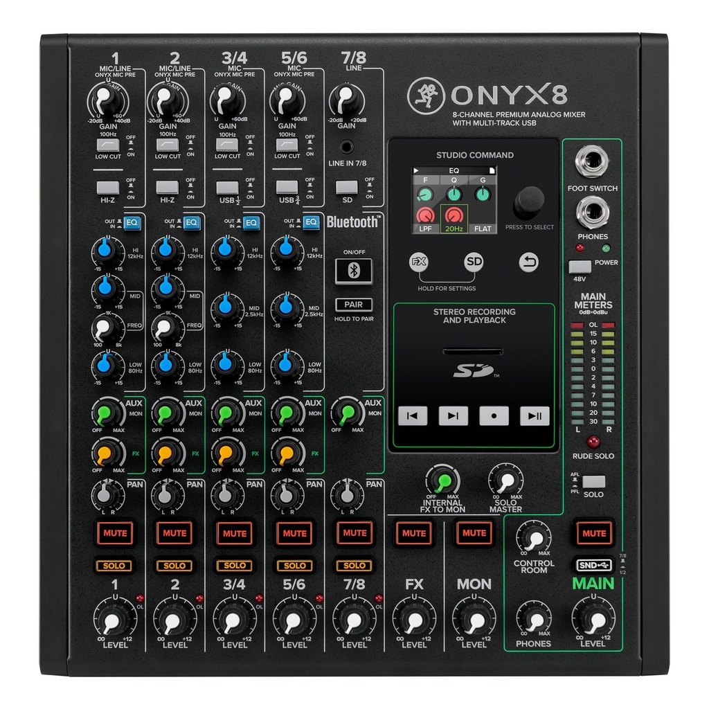 MEZCLADORA ANALOGA MACKIE DE 8 CANALES CON EFECTOS ONYX8