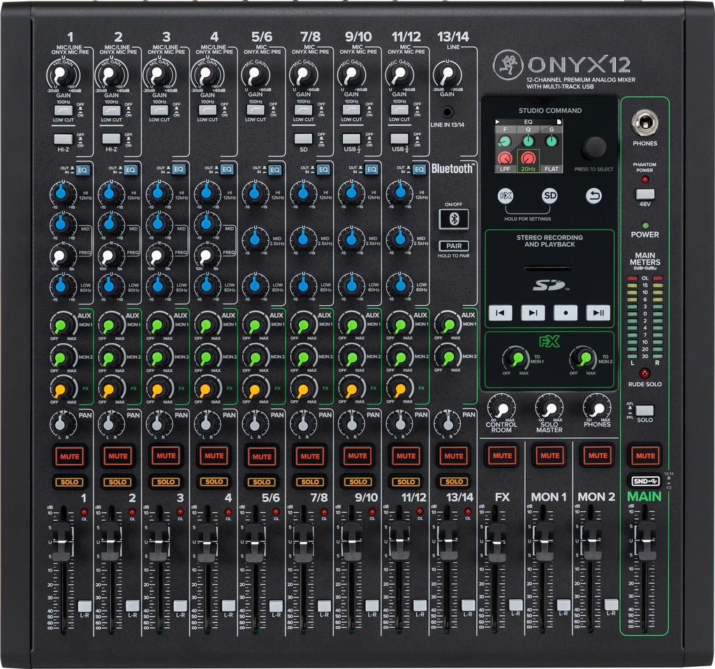 MEZCLADORA ANALOGA MACKIE DE 12 CANALES CON EFECTOS ONYX12