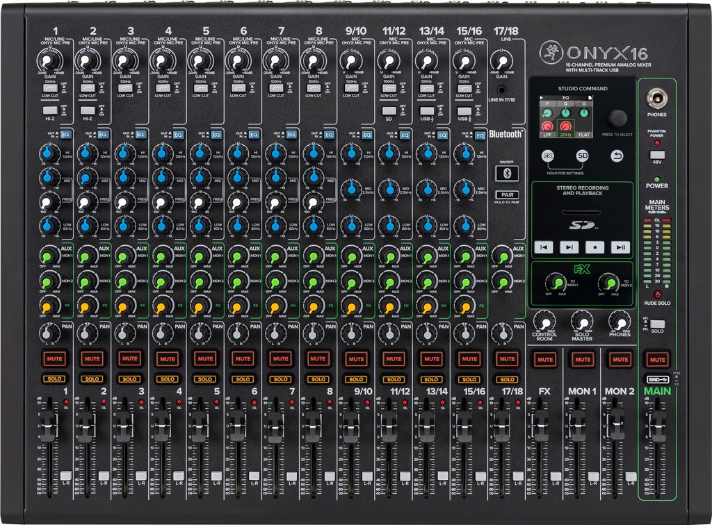 ONYX16 MEZCLADORA ANALOGA MACKIE DE 16 CANALES CON EFECTOS 