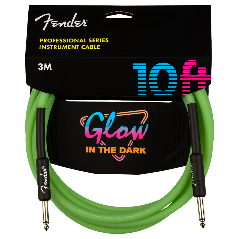 FENDER PROFESSIONAL GLOW-IN-THE-DARK CABLE – 10 FT VERDE 0990810119