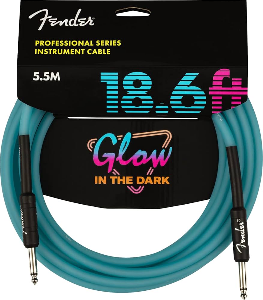 FENDER PROFESSIONAL GLOW-IN-THE-DARK CABLE – 18.6 FT AZUL 0990818108