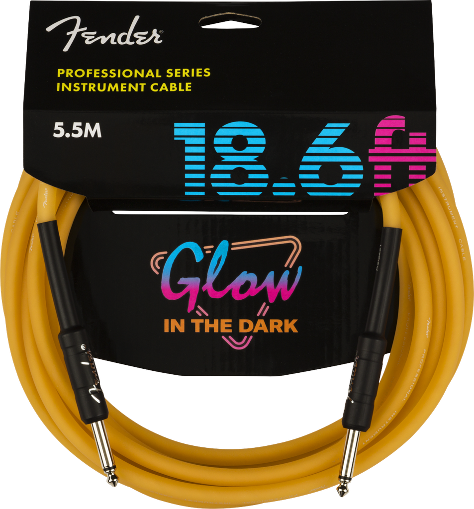 FENDER PROFESSIONAL GLOW-IN-THE-DARK CABLE – 18.6 FT  ORANGE 0990818113