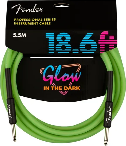 FENDER PROFESSIONAL GLOW-IN-THE-DARK – CABLE DE INSTRUMENTO 18.6 ft (VERDE) 0990818119
