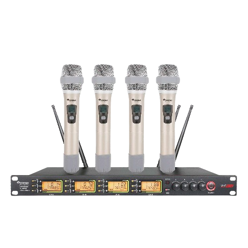 SISTEMA DE MICRÓFONO INALÁMBRICO UHF DE CUATRO CANALES SOUNDTRACK STW4000HH