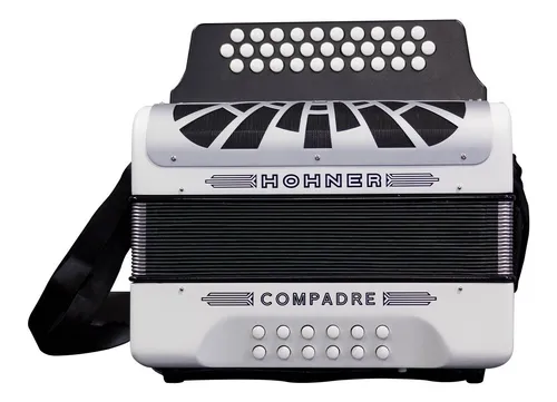 Acordeón Hohner "Compadre" FA-SIB-MIB con Funda  Blanco  A48431