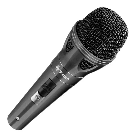 MICROFONO  ECONOMICO STEREN GRIS BRILLANTE MIC-060