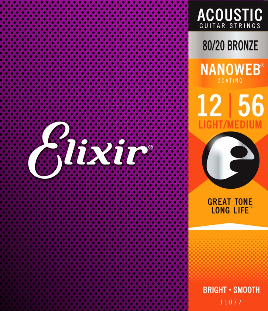 ENCORDADURA ELIXIR PARA GUITARRA ACUSTICA NANOWEB .12 11077