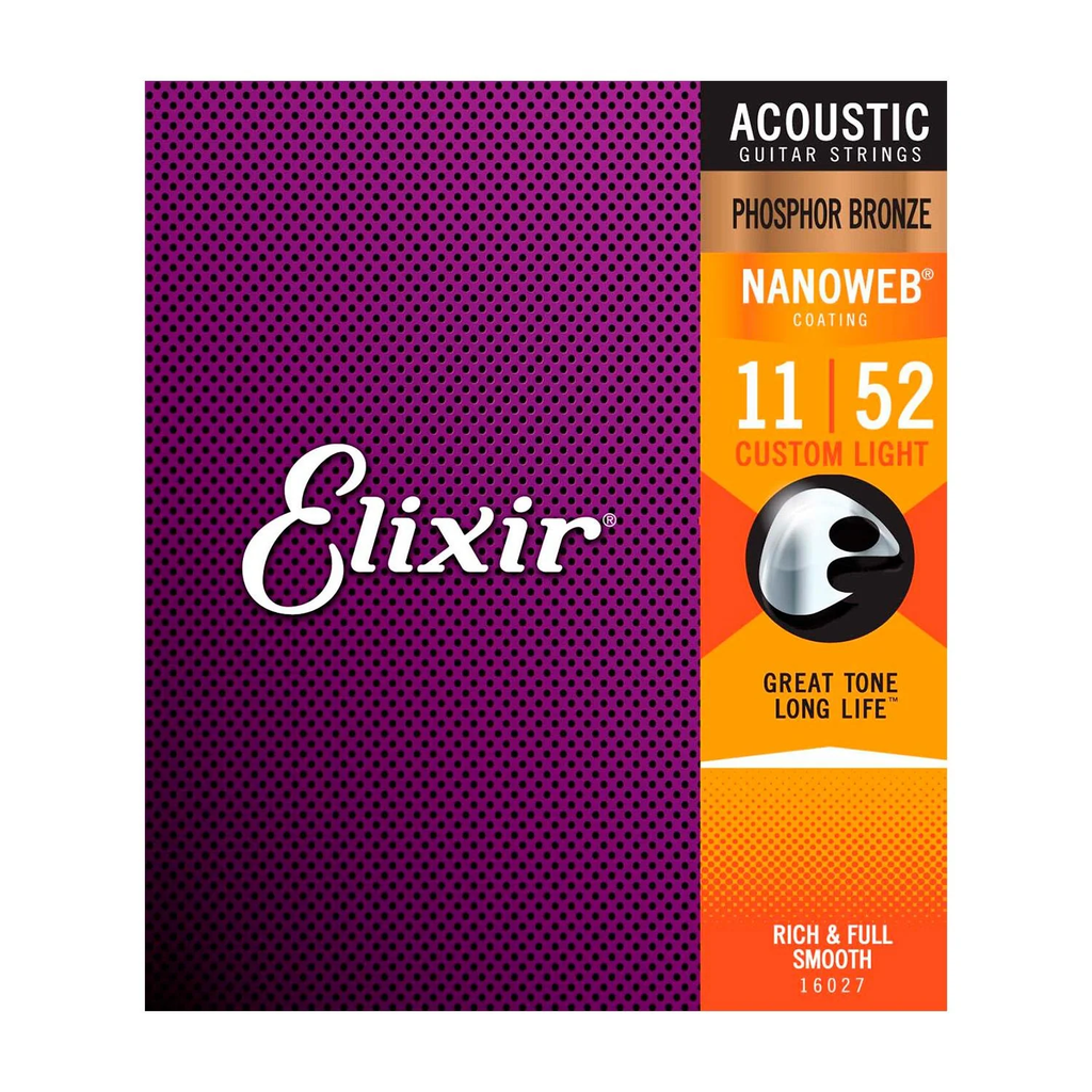 ENCORDADURA ELIXIR PARA GUITARRA ACUSTICA CUSTOM LIGHT 16027